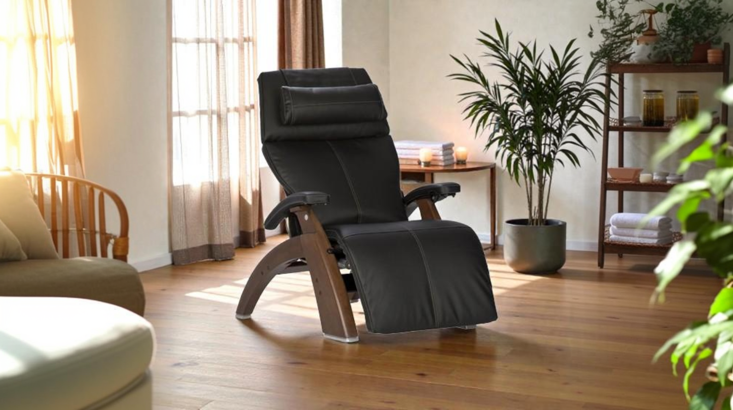 NeuroWave zero-gravity chair in Black/Walnut